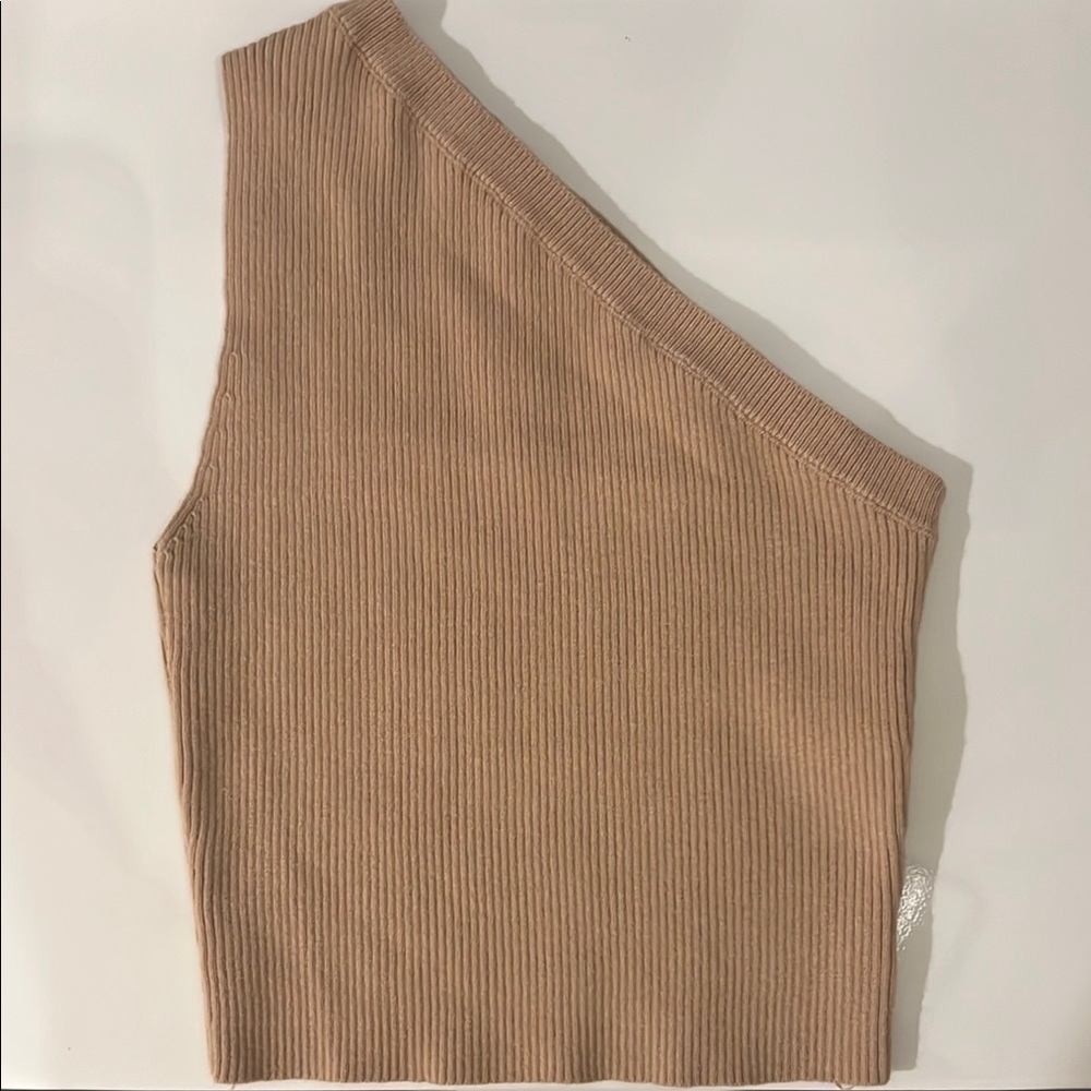 Princess Polly Ribbed Beige Top